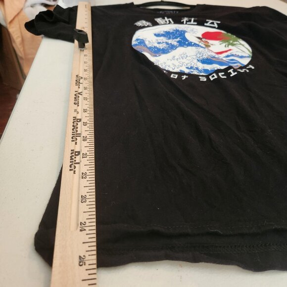 Riot Society Shirt Mens Small Black Japanese Wave Hula Girl Graphic Made USA - Picture 4 of 9